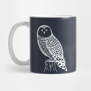 Snowy Owl - bird watchers hand drawn design Mug